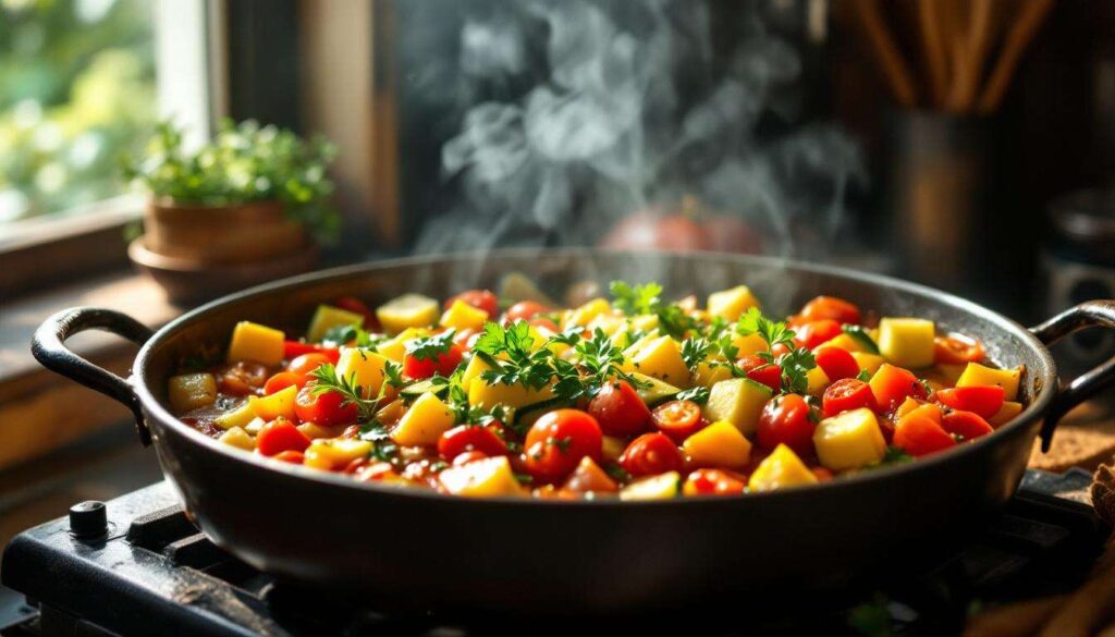 Leczo z cukinią i papryką gotuję na zapas. Trzy obiady z jednego garnka i zero zmarnowanego jedzenia