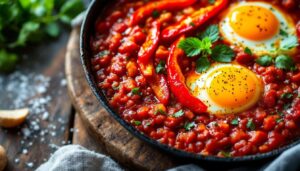 Jajka zapiekam w pomidorach z przyprawami. Szakszuka w 10 minut — lepsze śniadanie trudno wymyślić