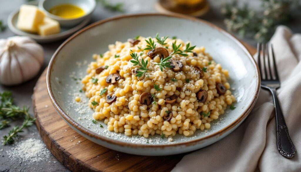 Kaszotto z grzybami robię zamiast risotto. Jest tańsze, zdrowsze i równie kremowe