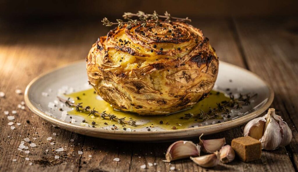 Seler piekę w całości w piekarniku. Goście myślą, że to mięso — tak jest kremowy i aromatyczny